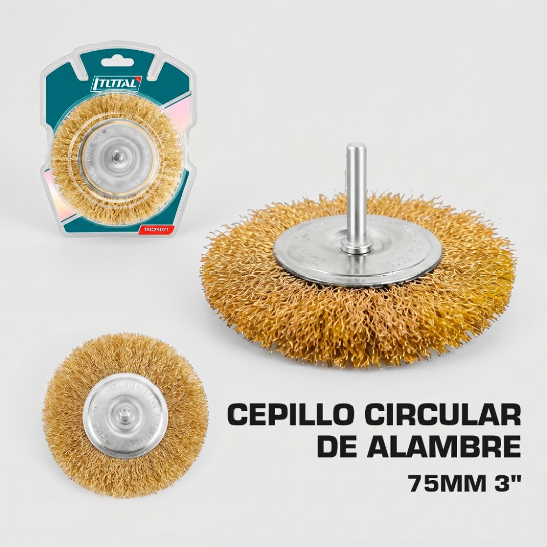 CEPILLO CIRCULAR DE ALAMBRE DE 75MM 3"  BRONCE