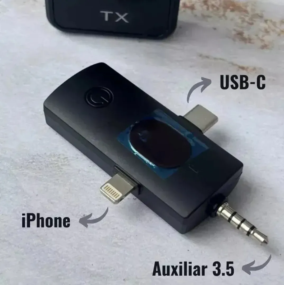 MICROFONO SOLAPA INALAMBRICO PARA IPHONE Y ANDROID NEGRO 