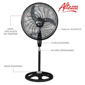 VENTILADOR ALTEZZA DE PIE BASIC BUJE NEGRO - imagen 1