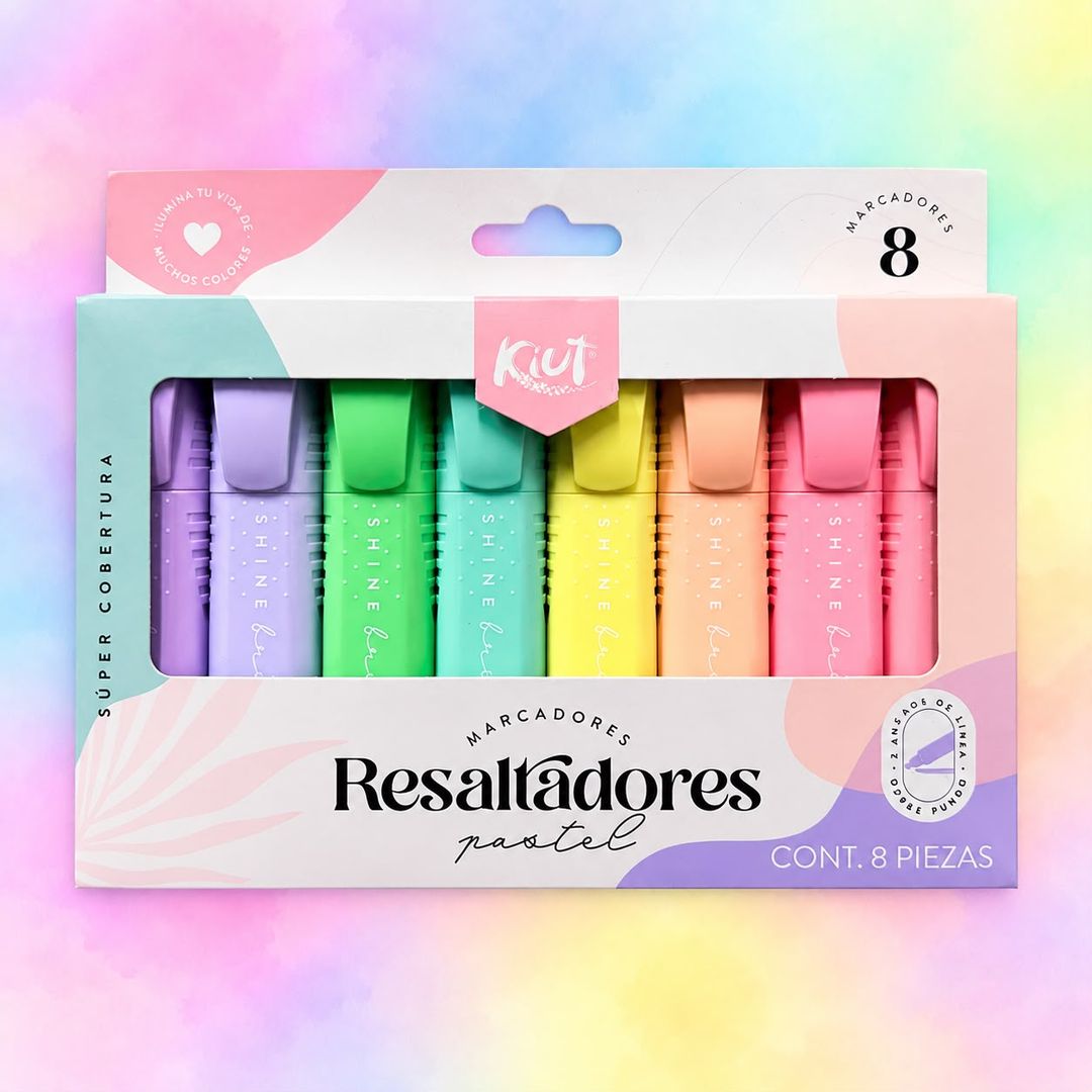 Resaltadores kiut pastel x 8 unidades