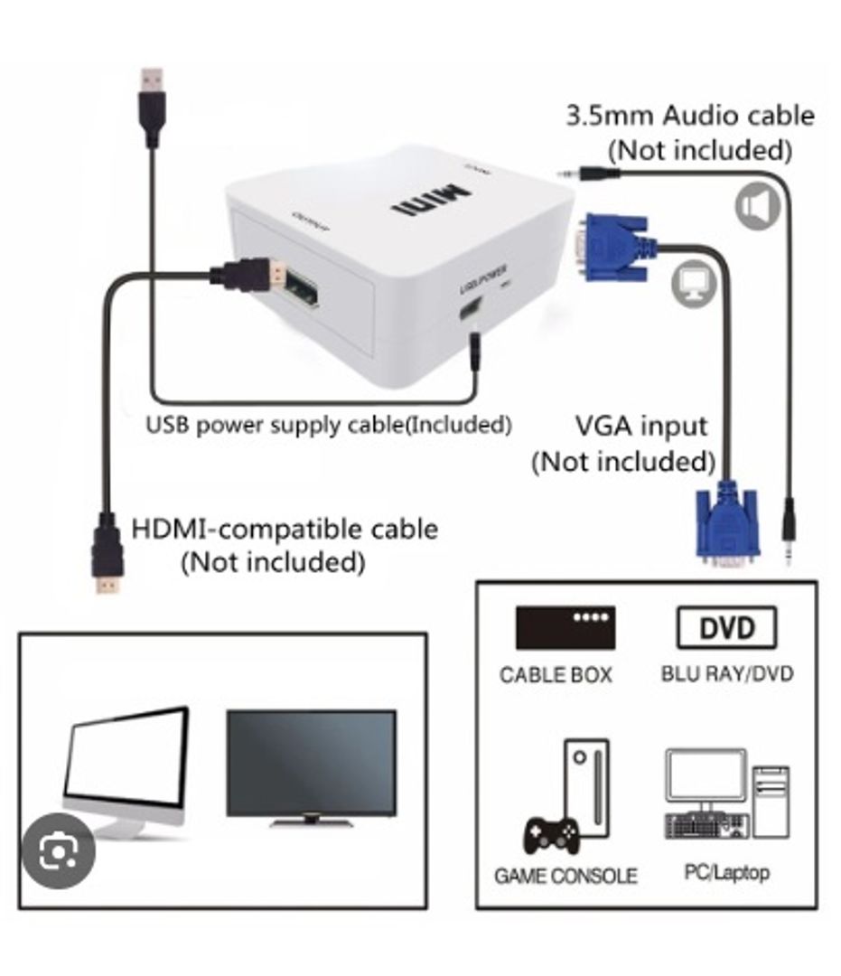 Caja convertidora VGA a HDMI