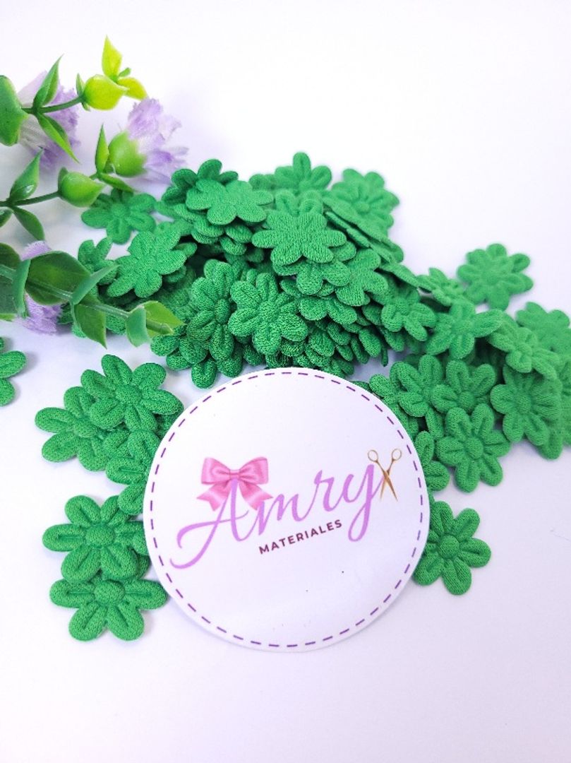 100 Flores 1.8cm Verde Navidad 
