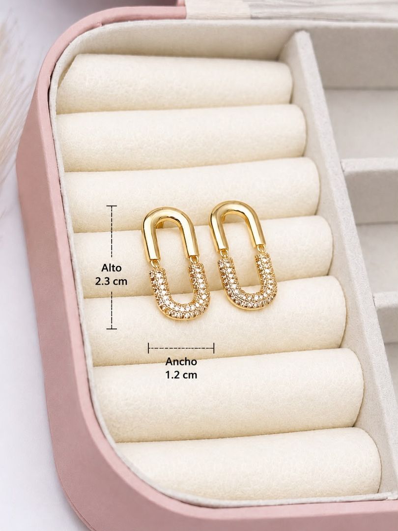 Aretes Rodio Click Circonado 