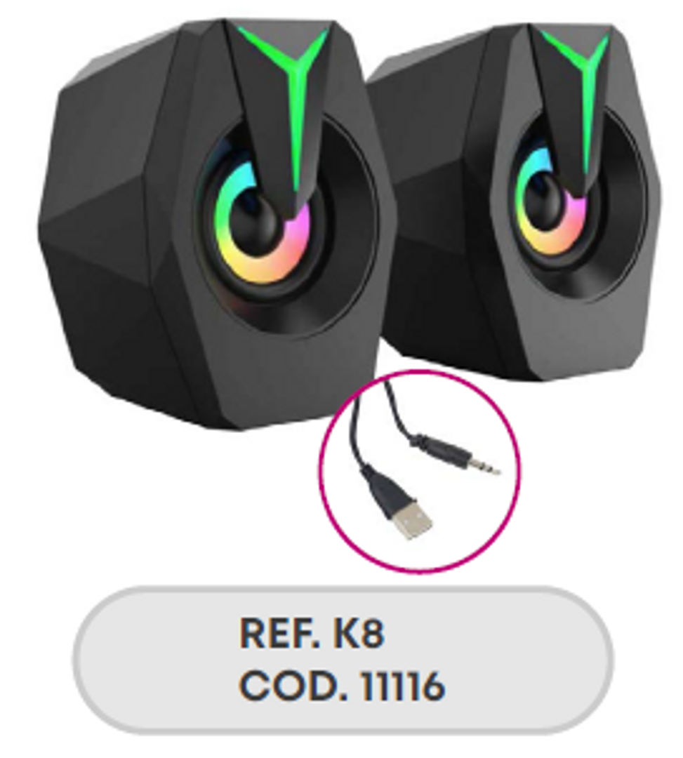 SPEAKERS USB RGB PC K8
