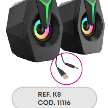 Imagen del producto SPEAKERS USB RGB PC K8
