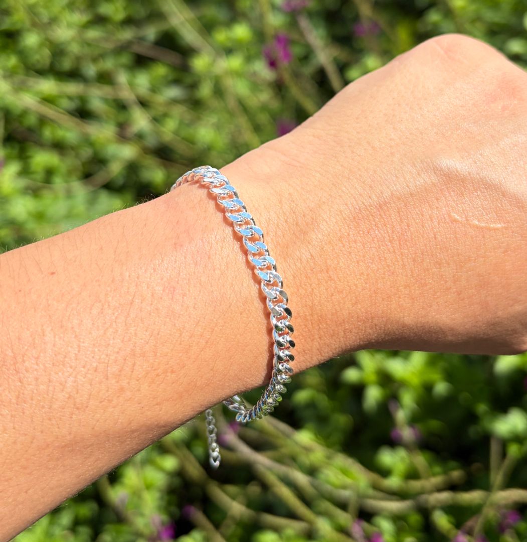 Pulsera tejido cubano plata