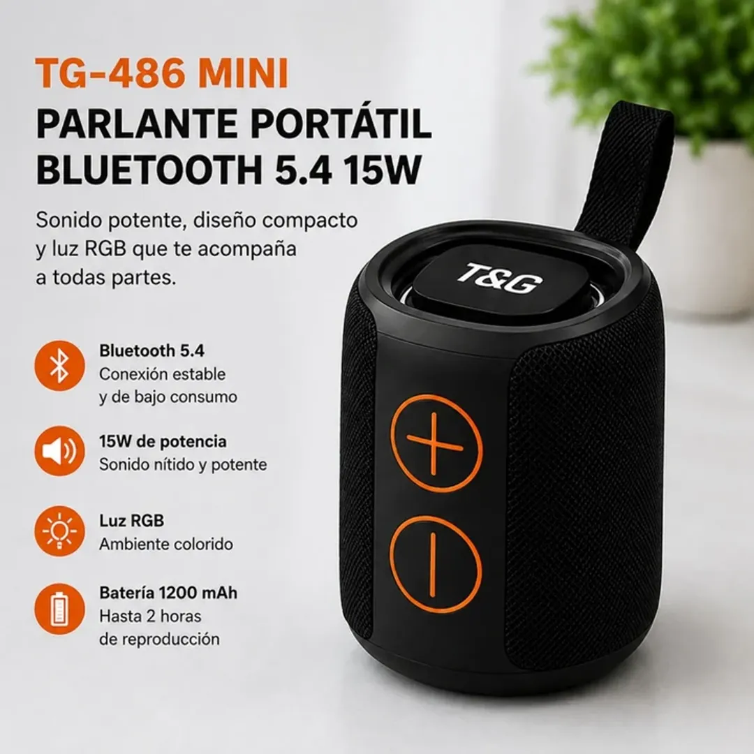 PARLANTE TG - 486 MINI RGB PORTATIL T&G