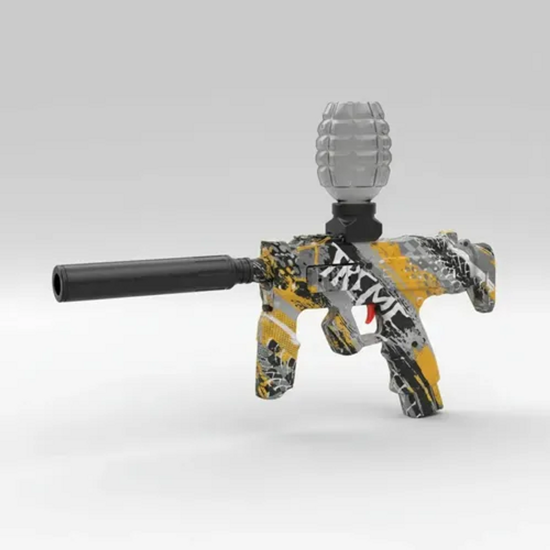 JUGUETE PISTOLA AMETRALLADORA MP7 HIDROGEL CAMUFLADA
