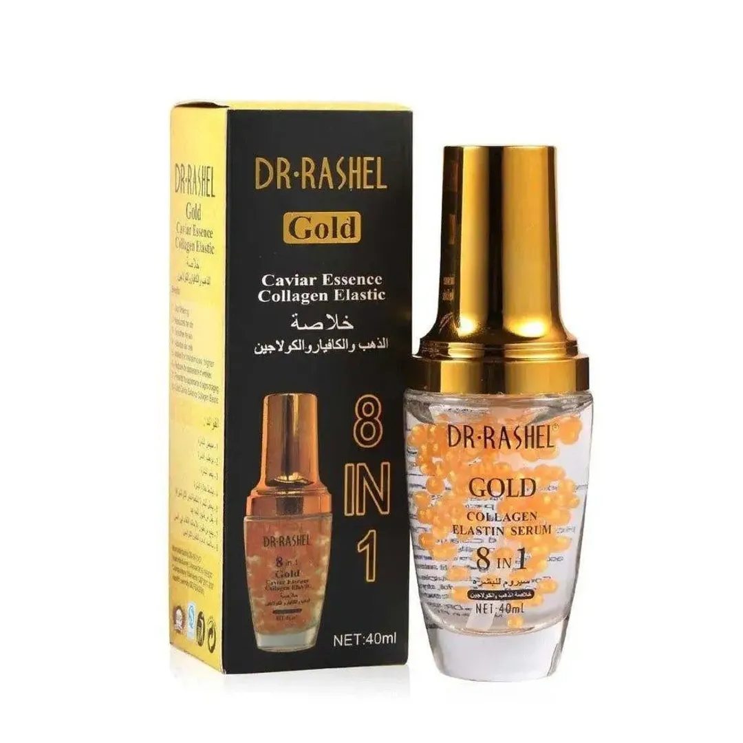 Suero facial 8 en 1 con esencia de caviar dorado y colágeno y elastina del Dr. Rashel
