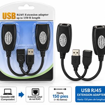 Imagen del producto Adaptador extensor USB a RJ45 – Hasta 45 metros