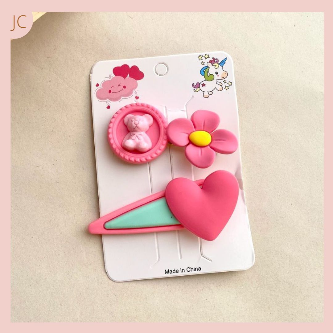 Set Corazón Rosa, Azul, Verde