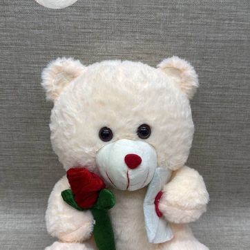 Imagen del producto OSO CREMA CON ROSA Y CARTA 30 CM