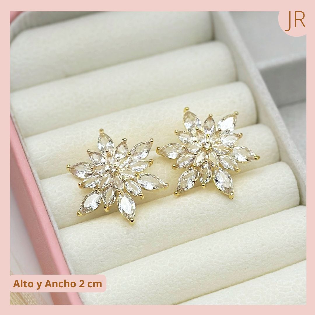 Topos Circones Flor Brillante Rodio