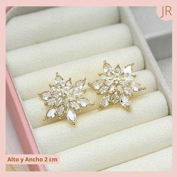 Topos Circones Flor Brillante Rodio - imagen 2