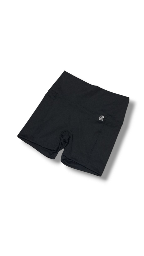 Short Hybrid ajustado con bolsillos laterales y sin costura delantera tiro alto Lycra