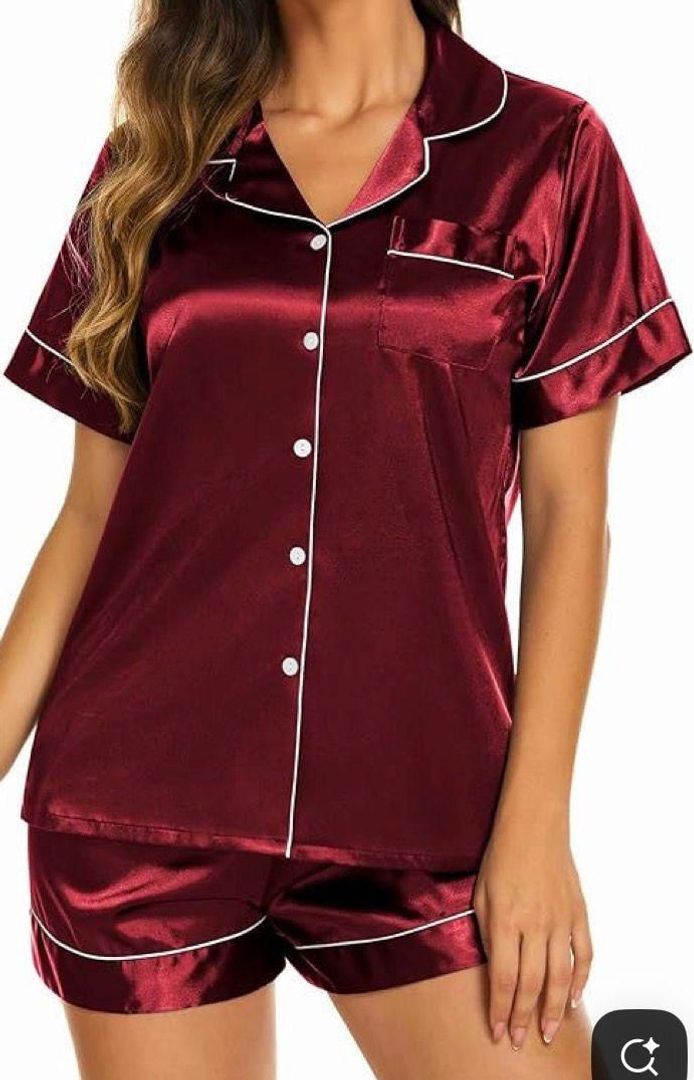 Pijama short satin bolsillo