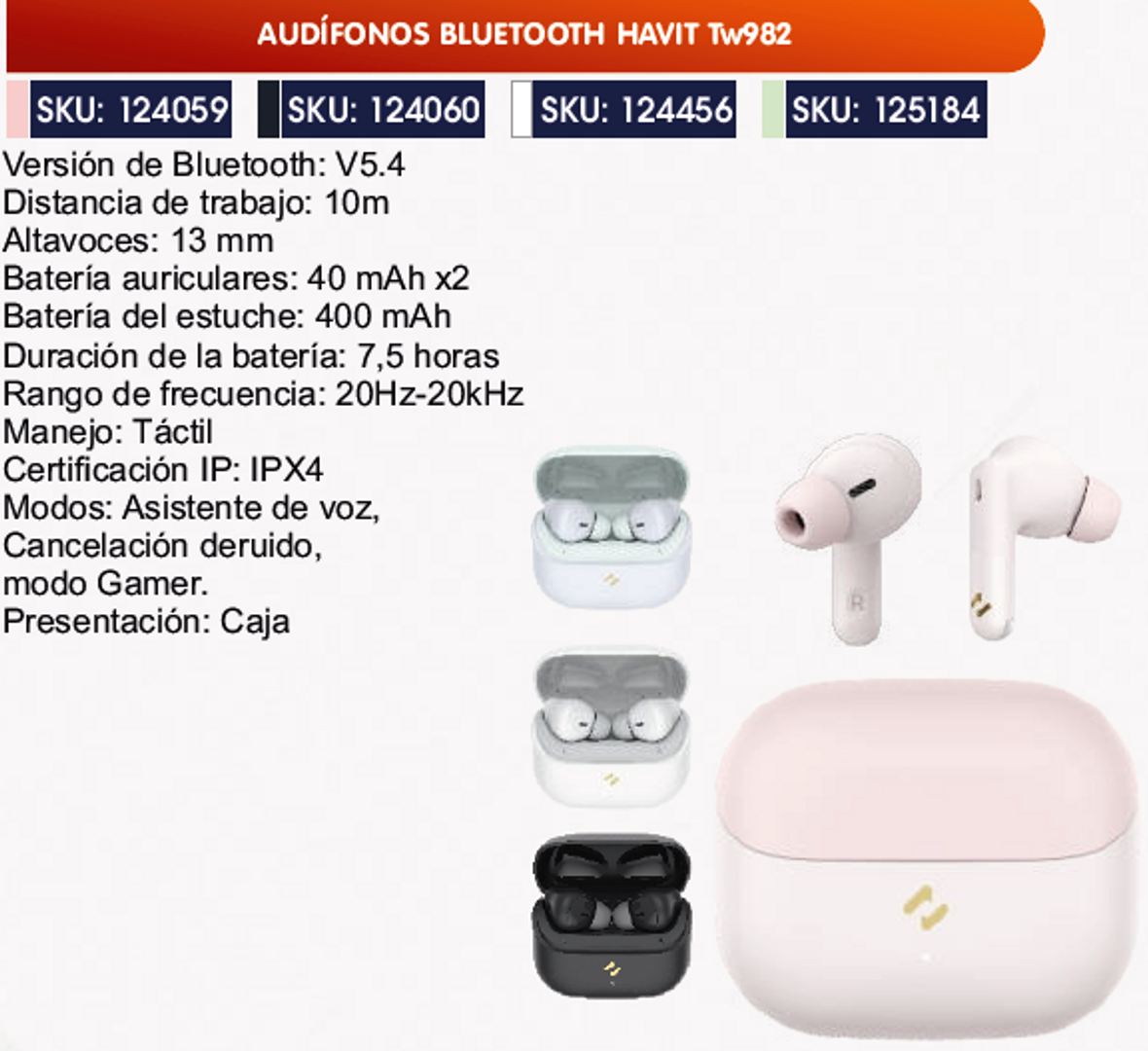 AUDÍFONOS BLUETOOTH HAVIT Tw982