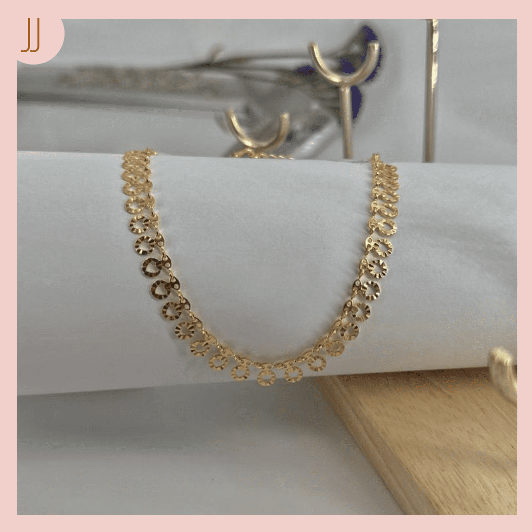 Tobillera Circulo Centro Corazón Destellos 