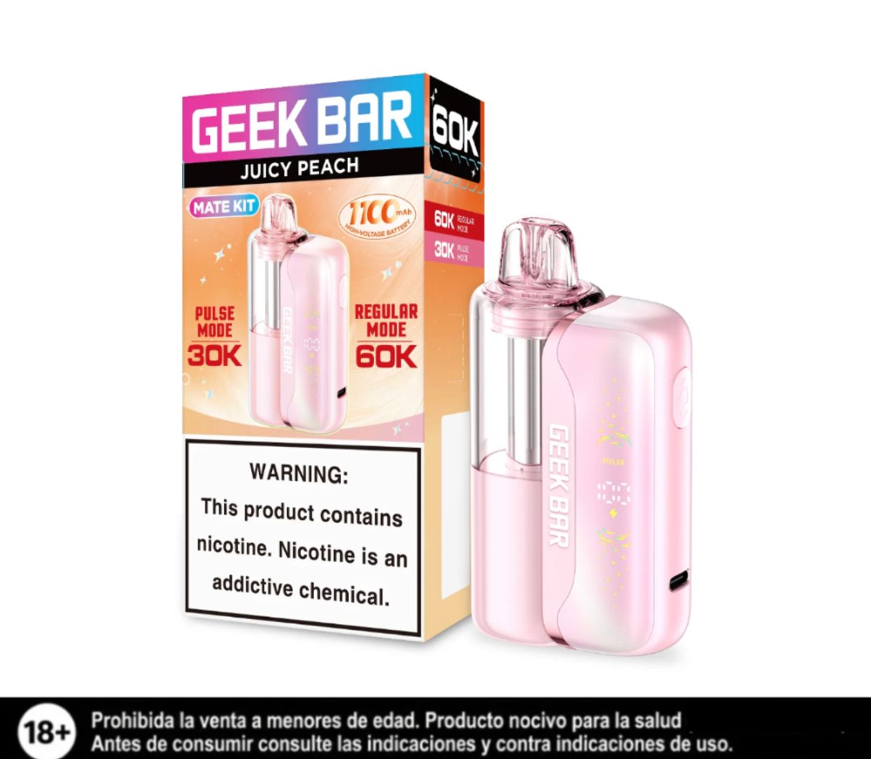 Geek Bar Kit Juicy Peach 60.000 Puffs Bateria Y Pod