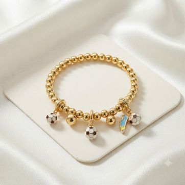 Imagen del producto Pulsera en rodio futbol 