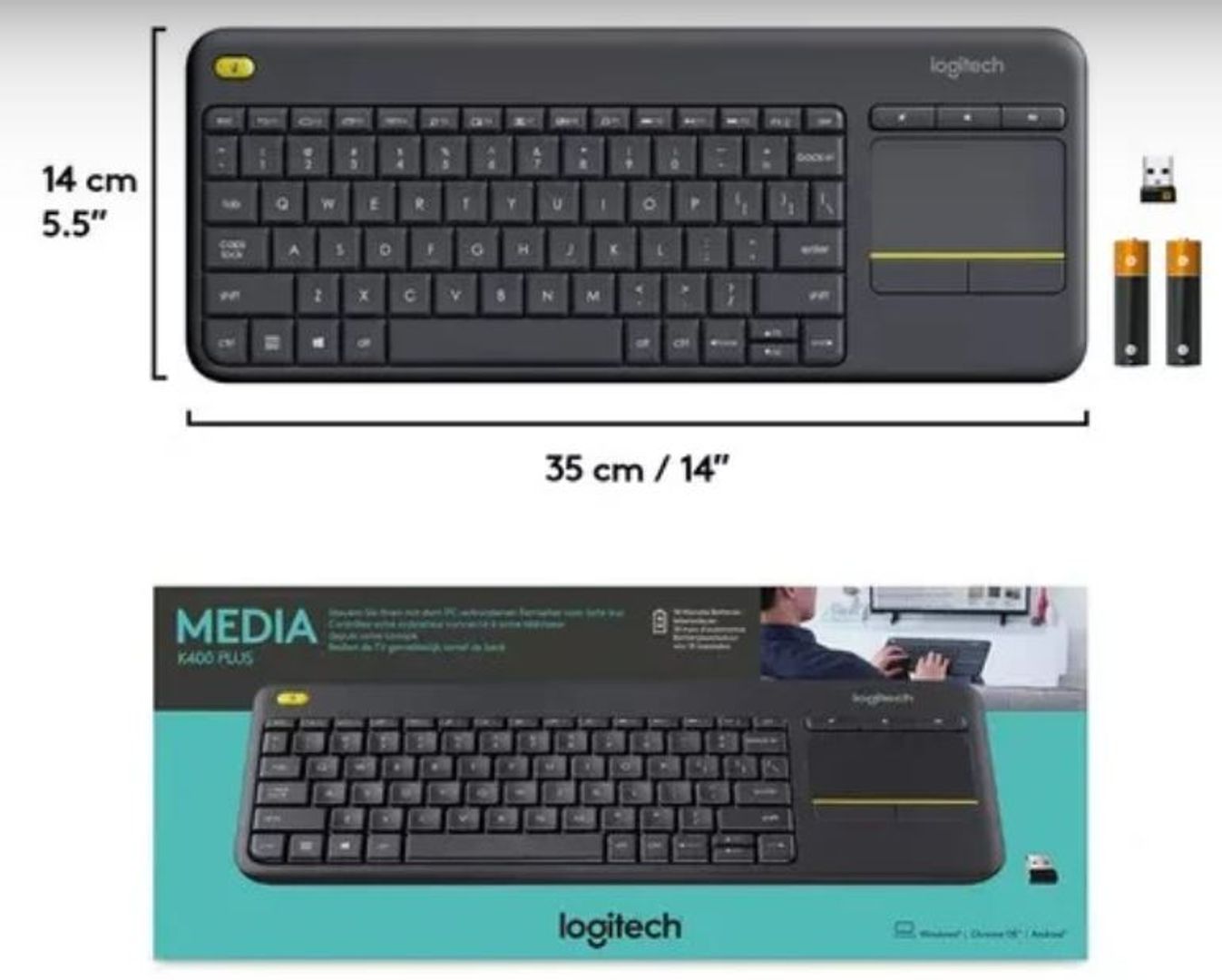 Teclado Logitech Inalámbrico TouchPad K400