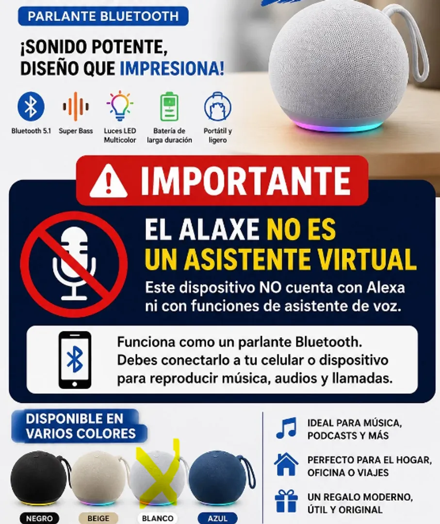 PARLANTE ALTAVOZ ALAXE BLUETOOTH