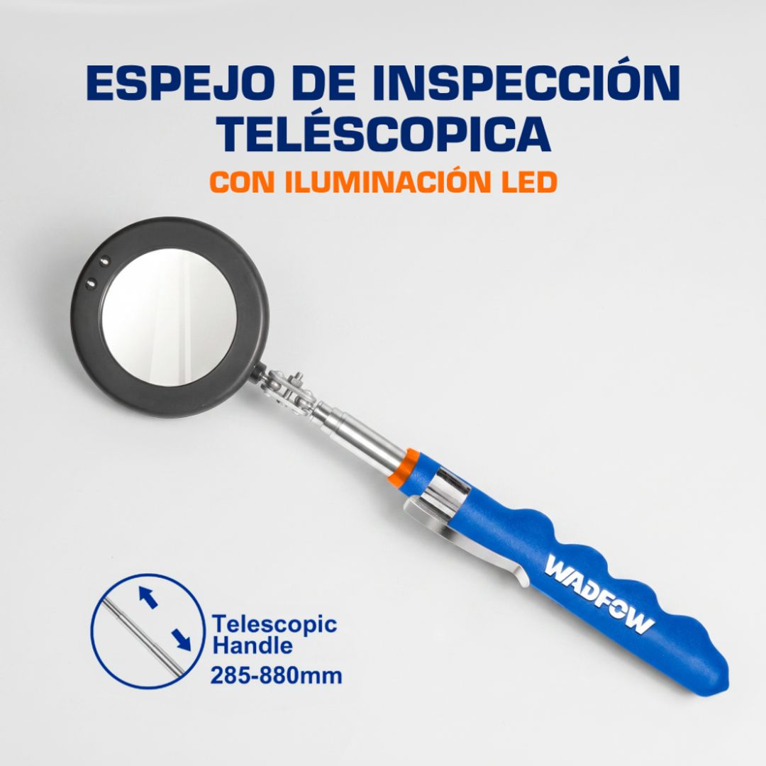 ESPEJO TELESCOPICO 54MM CON FUNCION LED