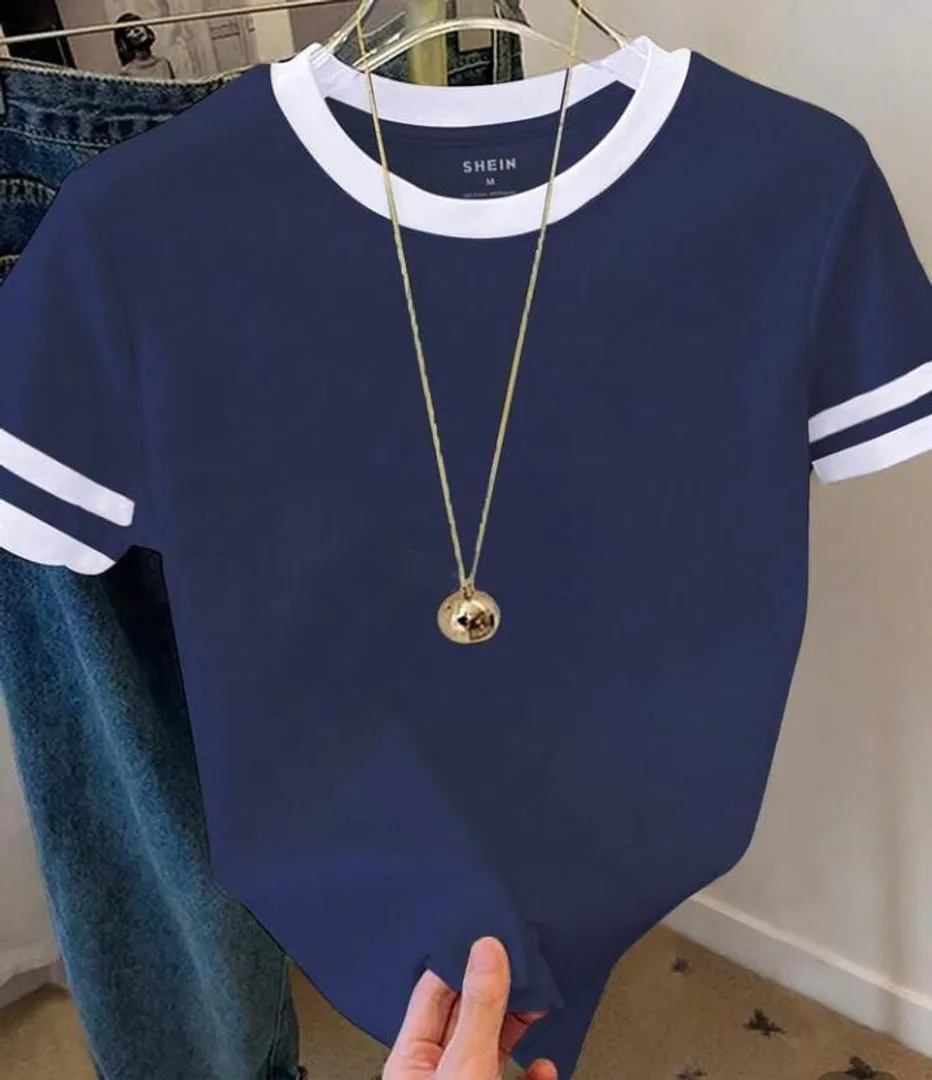 CAMISETA MANGA Y CUELLO COLOR