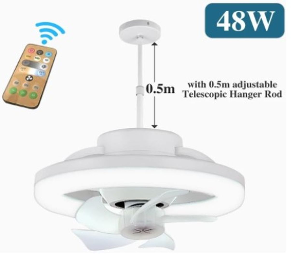  lámpara de iluminación, ventiladores silenciosos para el hogar 48 W E27