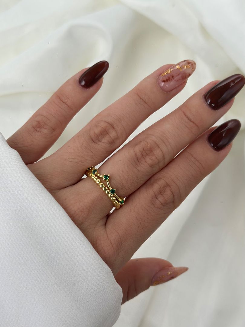 Anillo corona esmeralda 