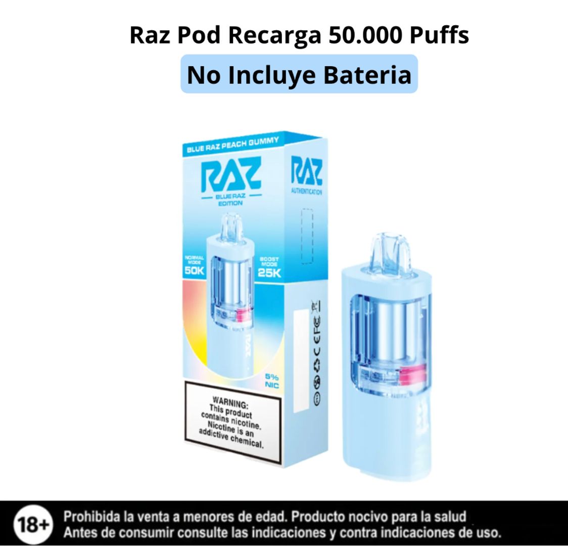 Raz Pod Blue Raz Peach Gummy 50.000 Puffs