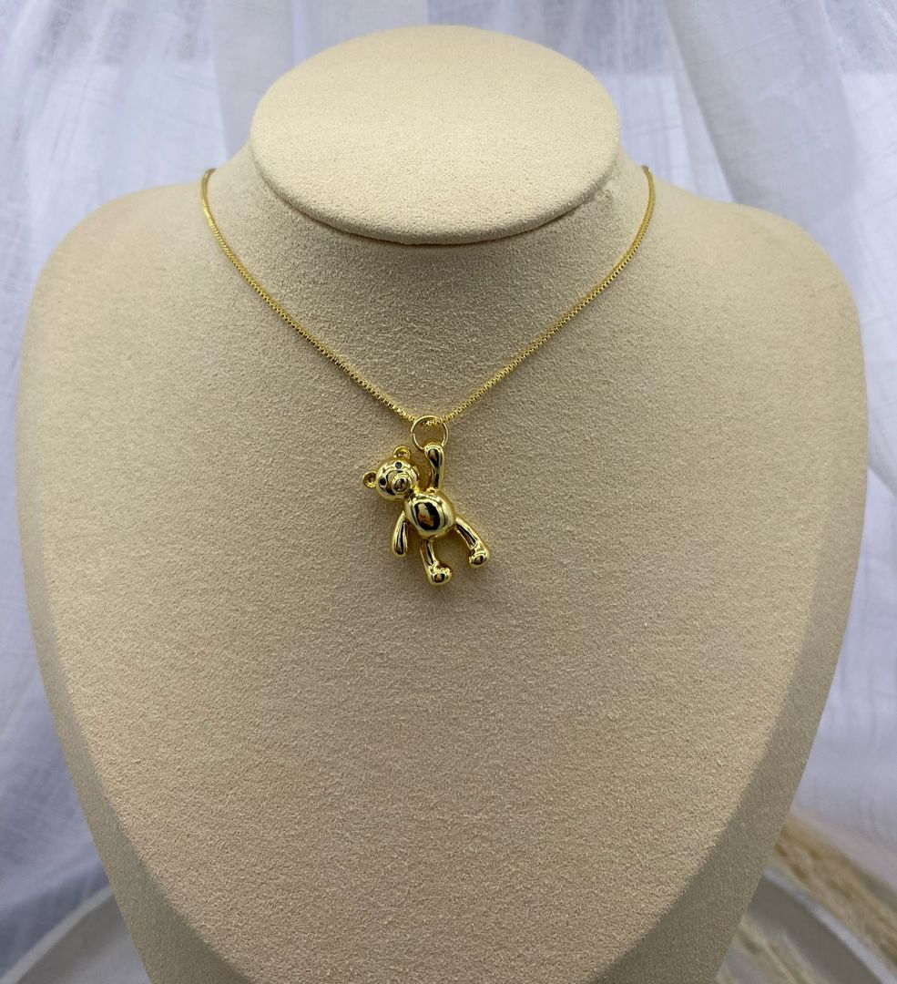 Dije oso grande, dorado, covergold 