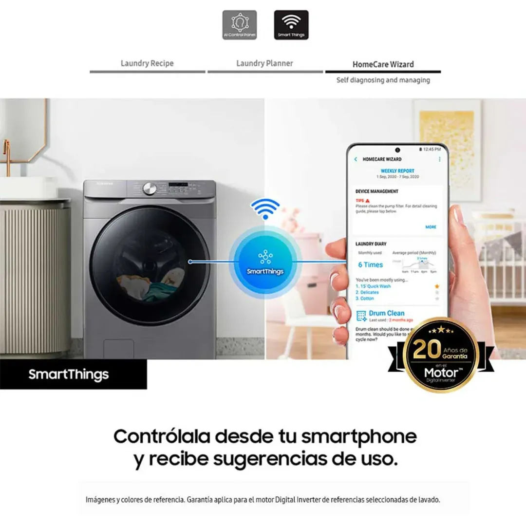 LAV SECADORA FRONTAL SAMSUNG 18 KG - 40 LBS