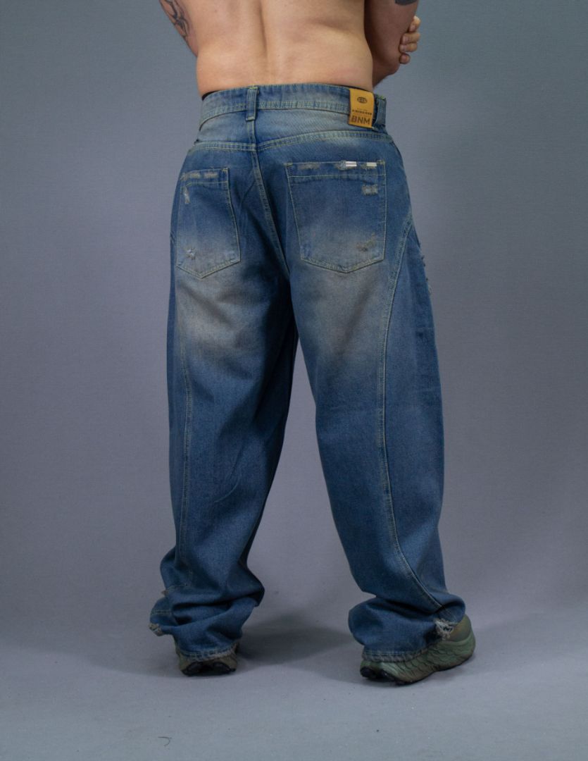 JEANS SUPER BAGGY CORTES AZUL