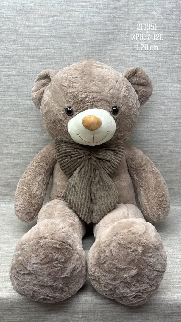 OSO PATAS LARGAS BEIGE CON MOÑO 1, 20 CM