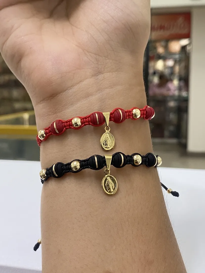 Par pulsera milagrosa neopreno 6mm y balín 5mm 