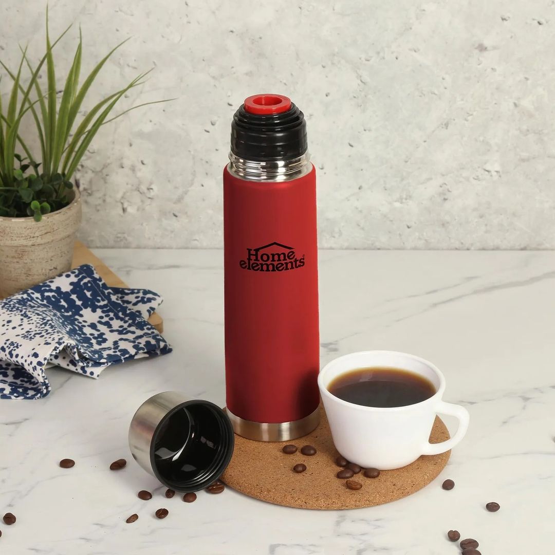  Termo Acero Doble Pared 0,5 Litros Home Elements - Rojo