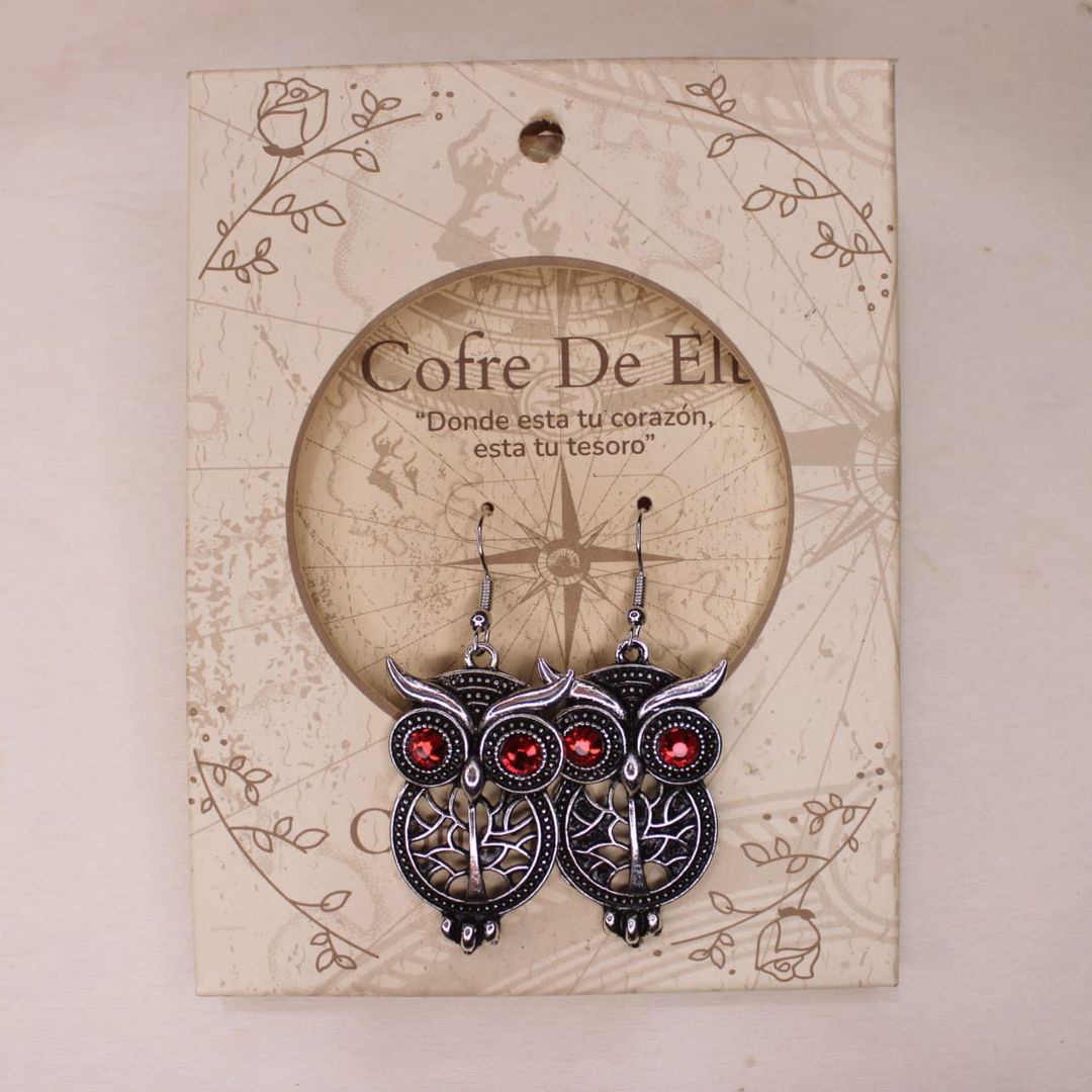 ARETES BUHO OJOS ROJOS