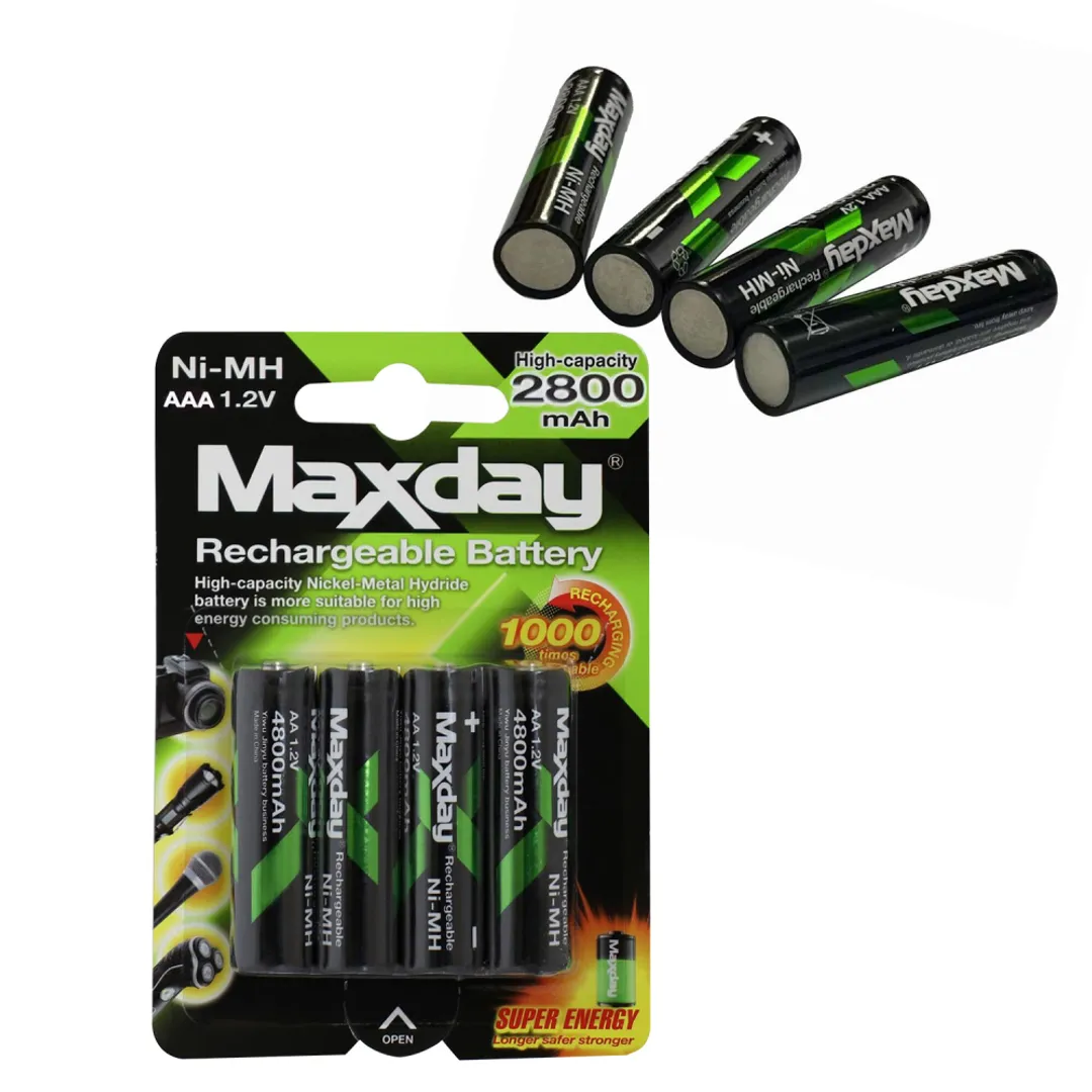PILAS BATERIAS MAXDAY RECARGABLES AAA 1.2V X4