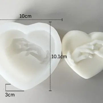 Molde de silicona corazon Día de San Valentín manos con anillo  - imagen 1