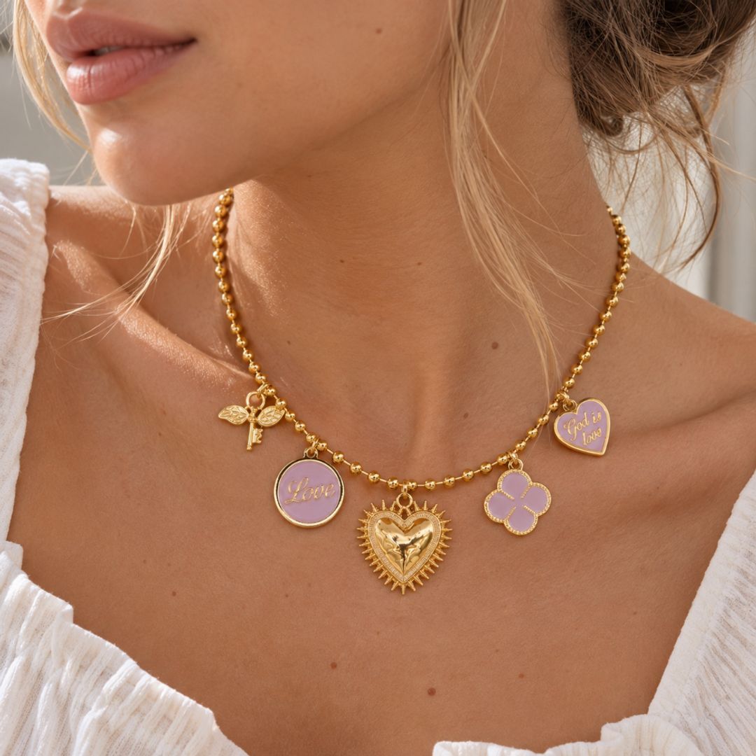 Collar trébol Lila