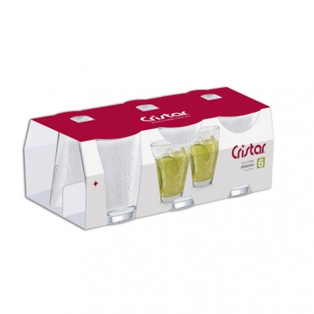 ESTUCHE DE VASOS CRISTAR CARIBE BEBIDAS REF 0683CL6