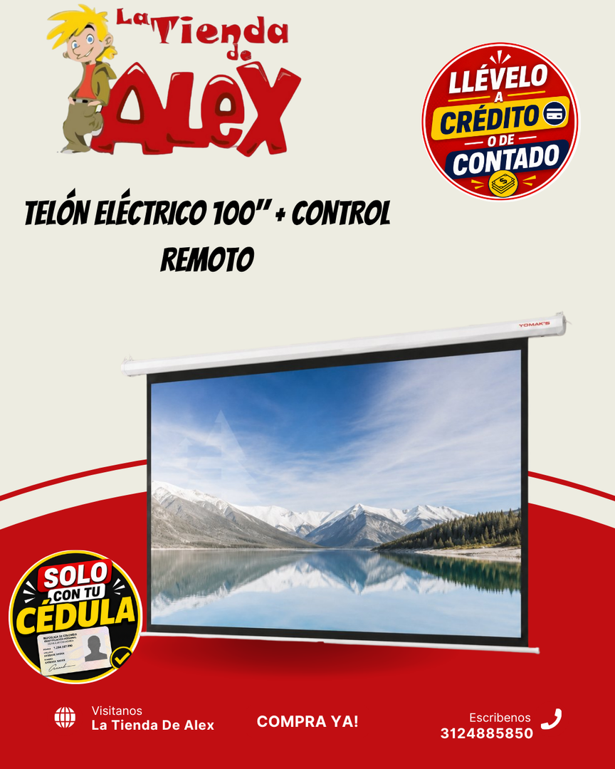 TELÓN ELÉCTRICO 100" + CONTROL REMOTO