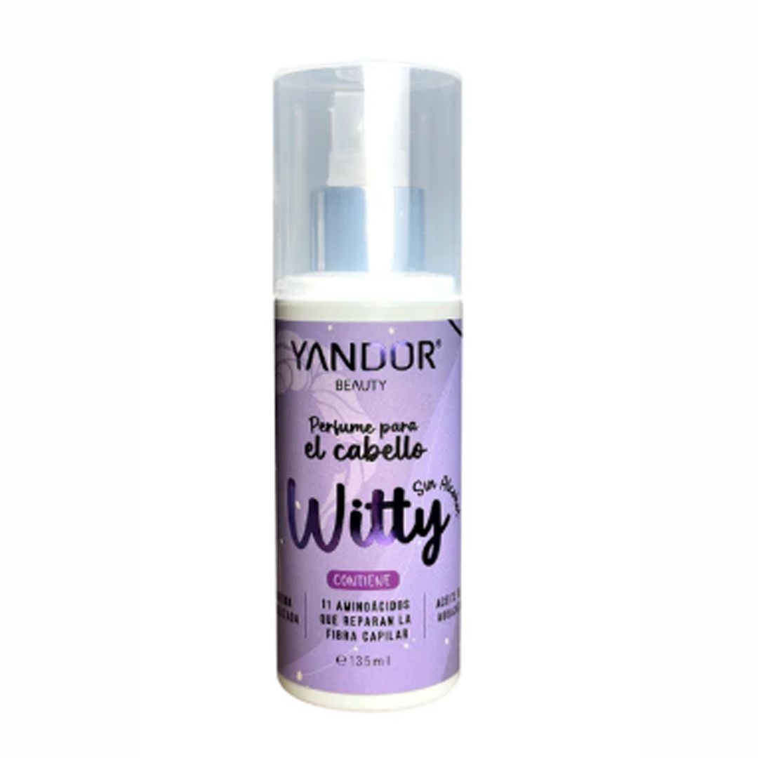 PERFUME PARA EL CABELLO WITTY. CON KERATINA HIDROLIZADA, ACEITE DE AGUACATE, 11 AMINOÁCIDOS Y SIN ALCOHOL (135 ML)