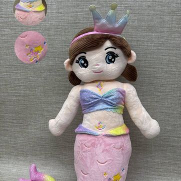 Imagen del producto SIRENA ROSA CON TOP LILA DE 50 CM 
