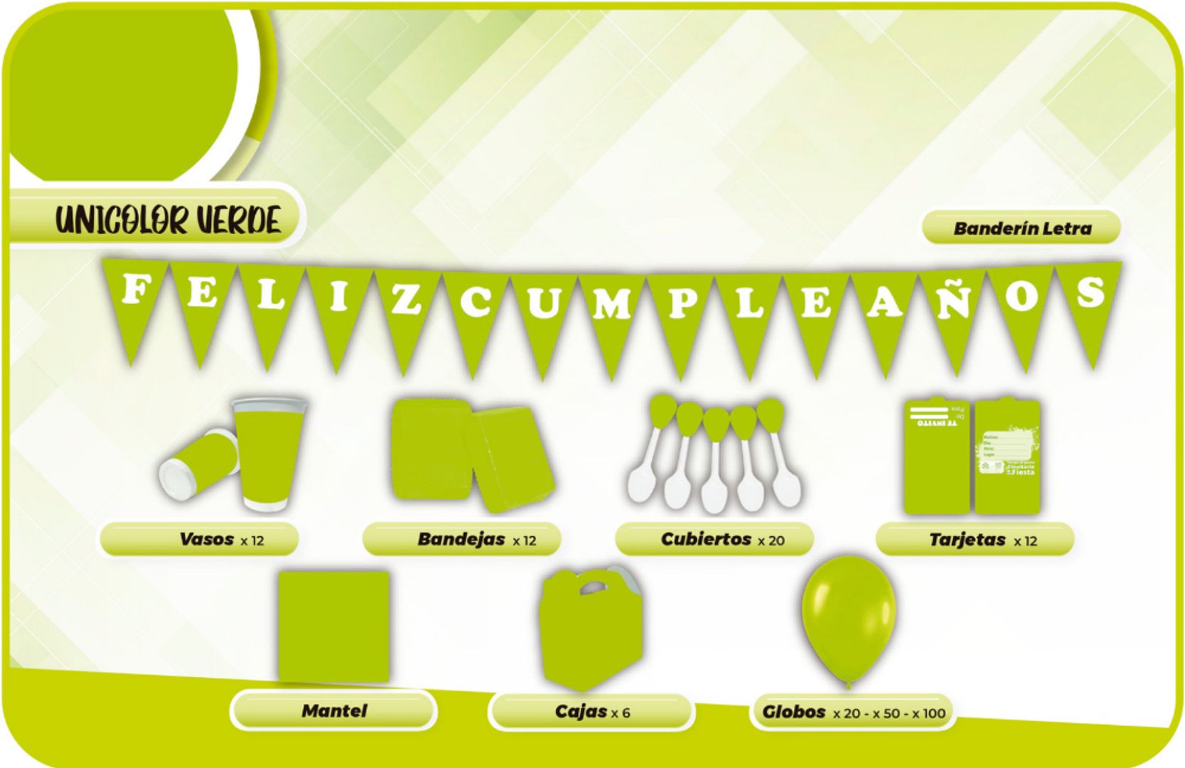 DECORACIÓN LISA VERDE LIMÓN 