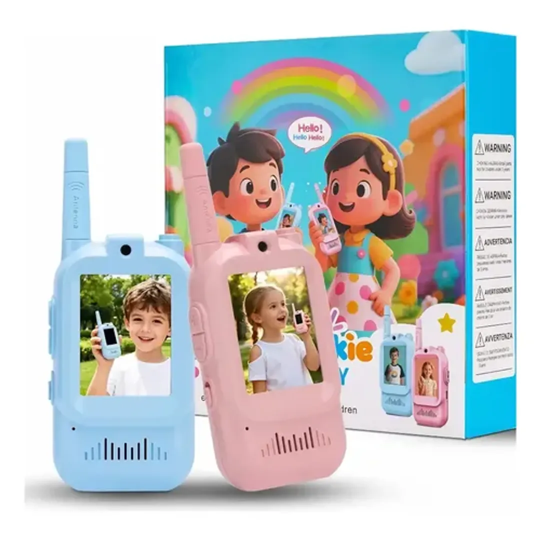 WALKIE TALKIE INTERCOMUNICADOR INFANTIL CON PANTALLA Y CAMARA RECARGABLES