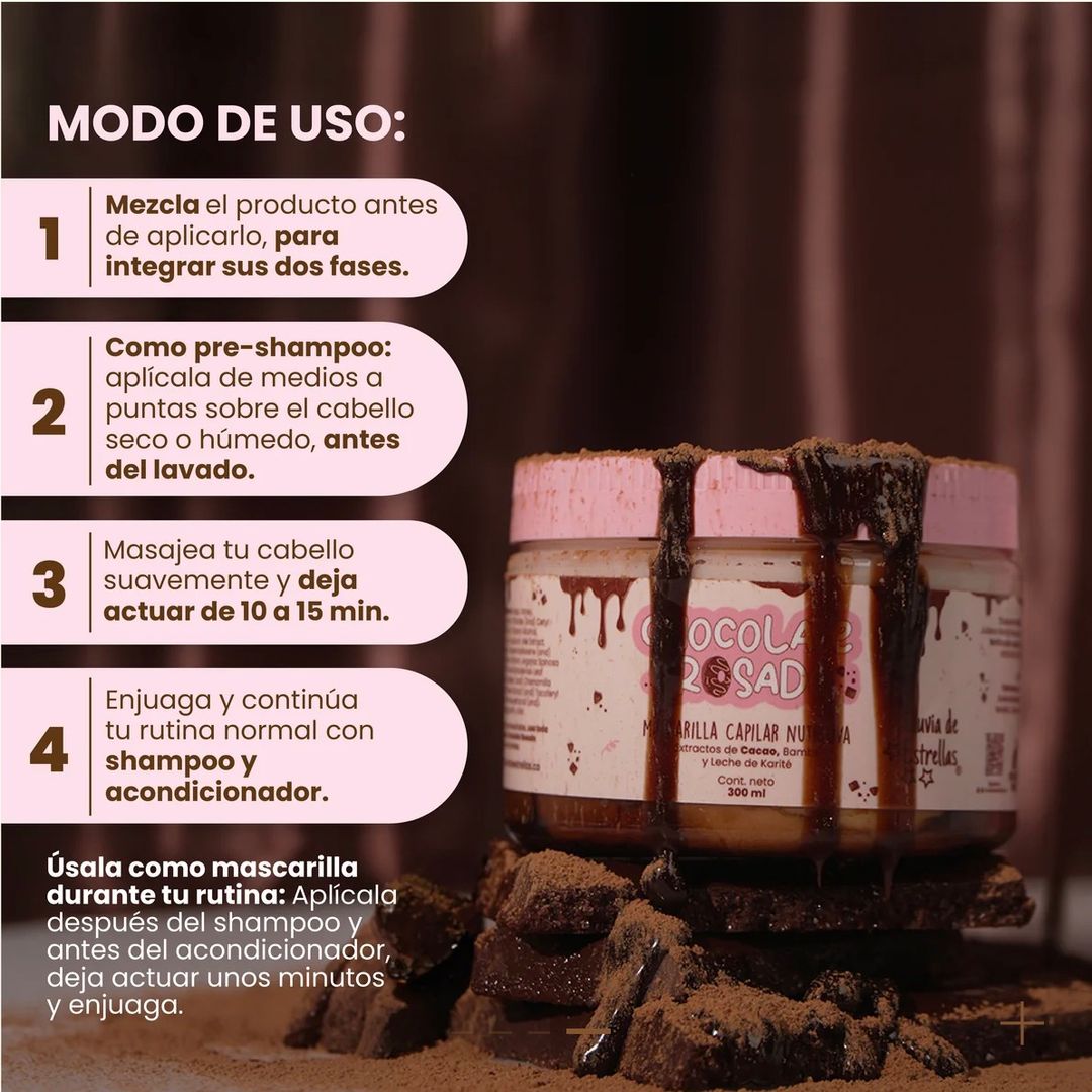 Mascarilla capilar chocolate rosado 