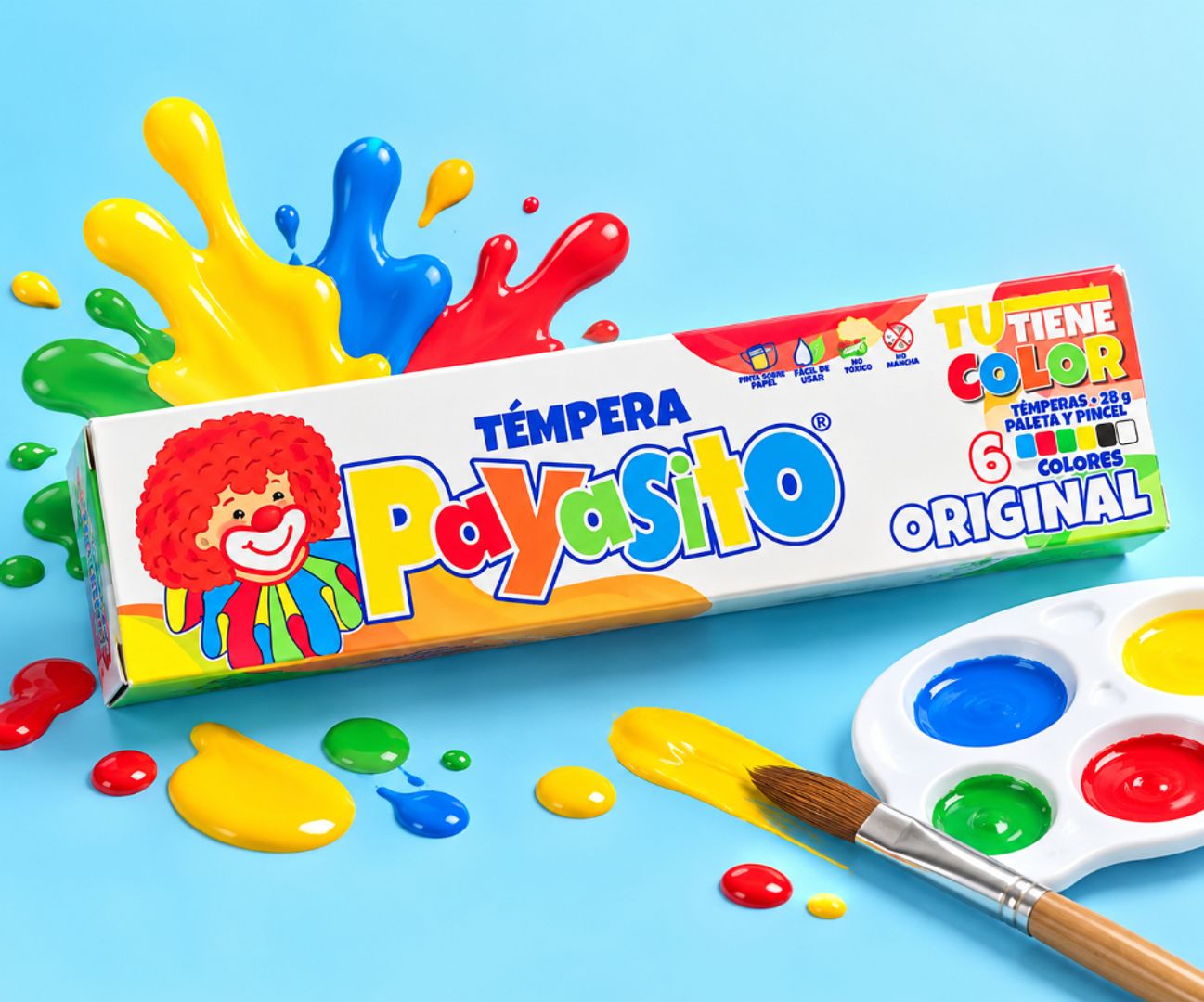 Témpera payasito x6 colores 