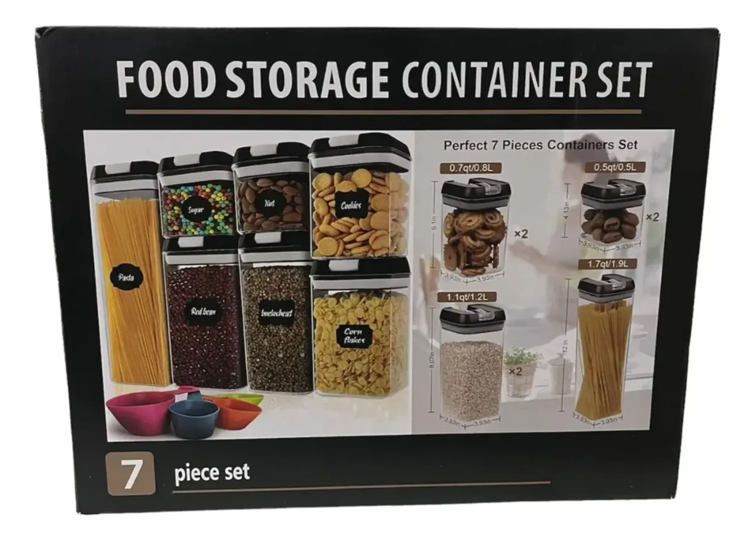 RECIPIENTES HERMETICOS ORGANIZADORES DE COCINA 7 PIEZAS HC084